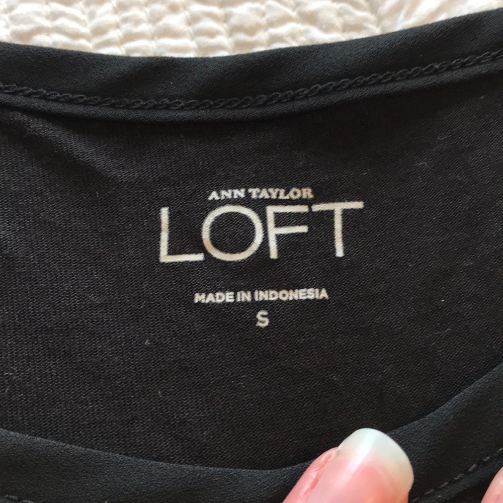 Loft black peplum top Size S - Picture 4 of 8